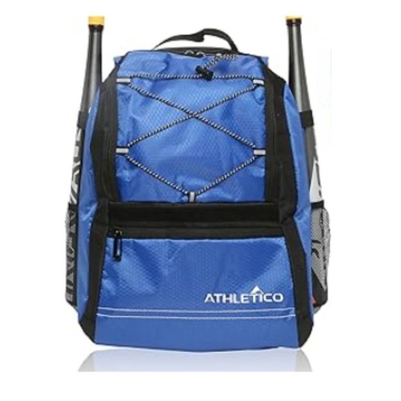 Athletico Youth Baseball Bag  Bat Backpack for Baseball Holds T-Ball & Softball - Picture 2 of 5